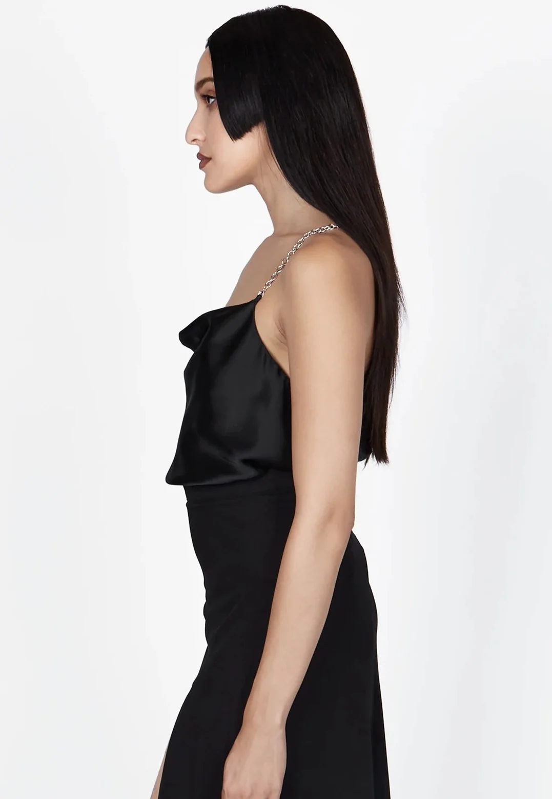 Mary Wyatt - Rayne Cowl Neck Chain Black - Top - Image 3